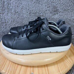 Lems Kourt Barefoot Sneakers Men Size 12.5 Black Leather Lace Up Minimalist Shoe